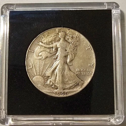 1946  Walking Liberty Half Dollar, Very Fine, 90% Silver, Free Shipping