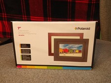 Polaroid 7  Digital Picture Frame, New Open Box, XSA-00751A, Ebony/Cherry Frames