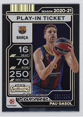 2025-26 Panini Contenders EuroLeague Play-In Ticket 30/299 Pau Gasol #69 HOF v3r