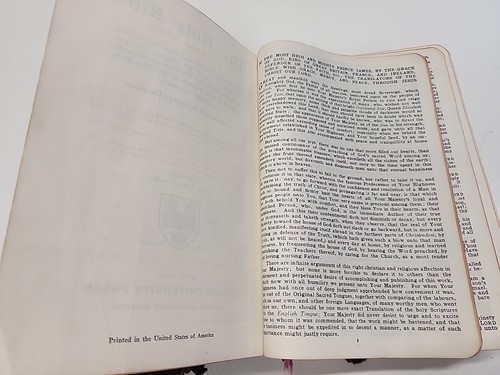 Leather HOLY BIBLE Concordance KJV Red Letter Illustrated Oxford Vintage Book - Picture 7 of 24
