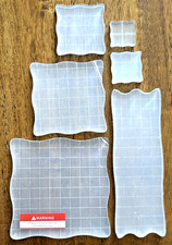 Acrylic Stamp Block Set of 6 Clear Stamping w/ Grids for DIY Crafts Scrapbook
