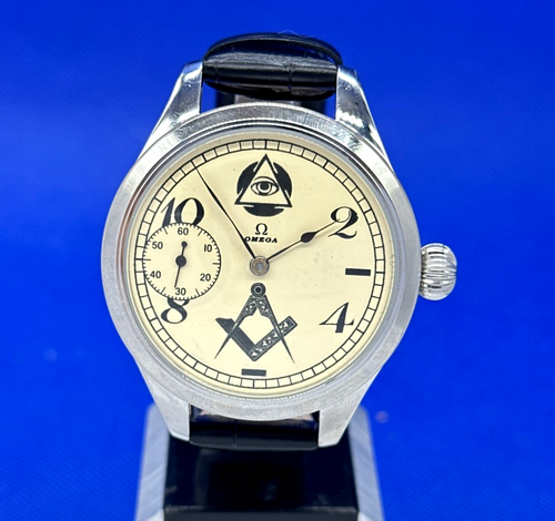 Omega Vintage Wrist Watch Mechanical Masonic Style Marriage Swiss Steel Case - Picture 13 of 22