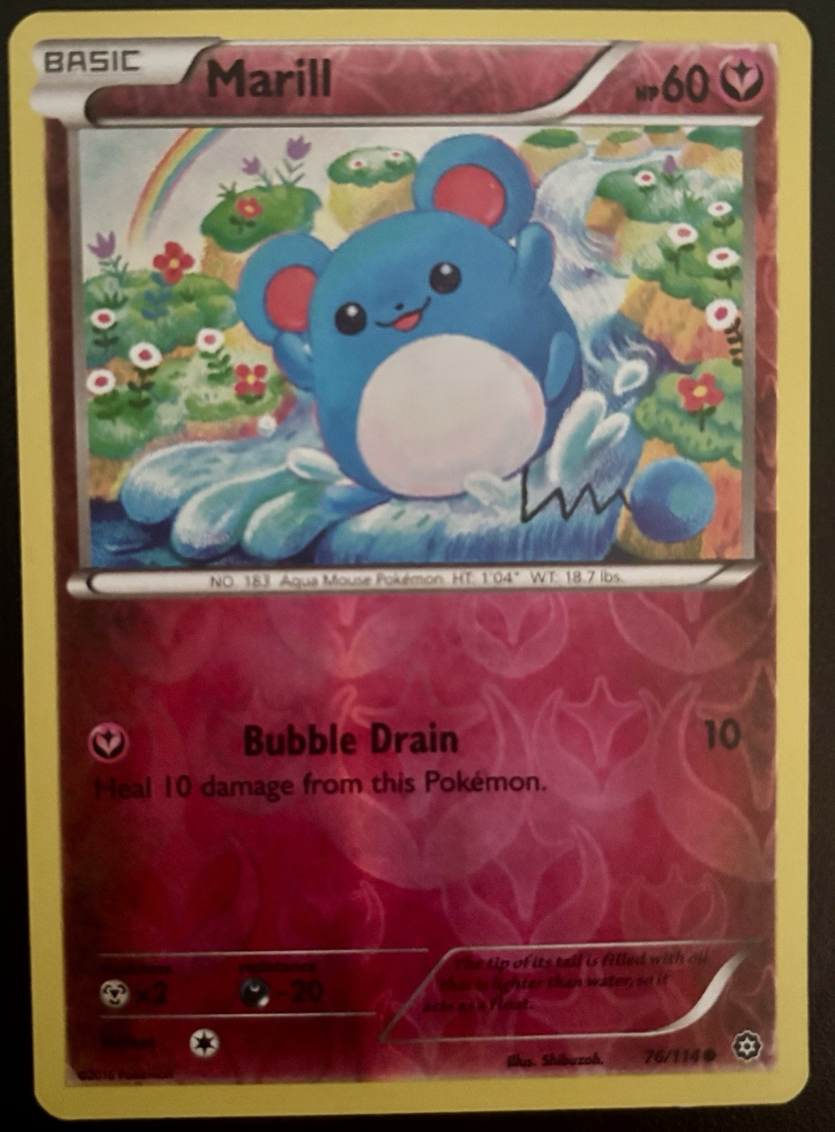 Marill 76/114 - XY Steam Siege - Reverse Holo Pokemon Card NM Condition