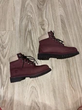 Timberland Burgundy Waterproof Boots Nubuck Size 1 Youth