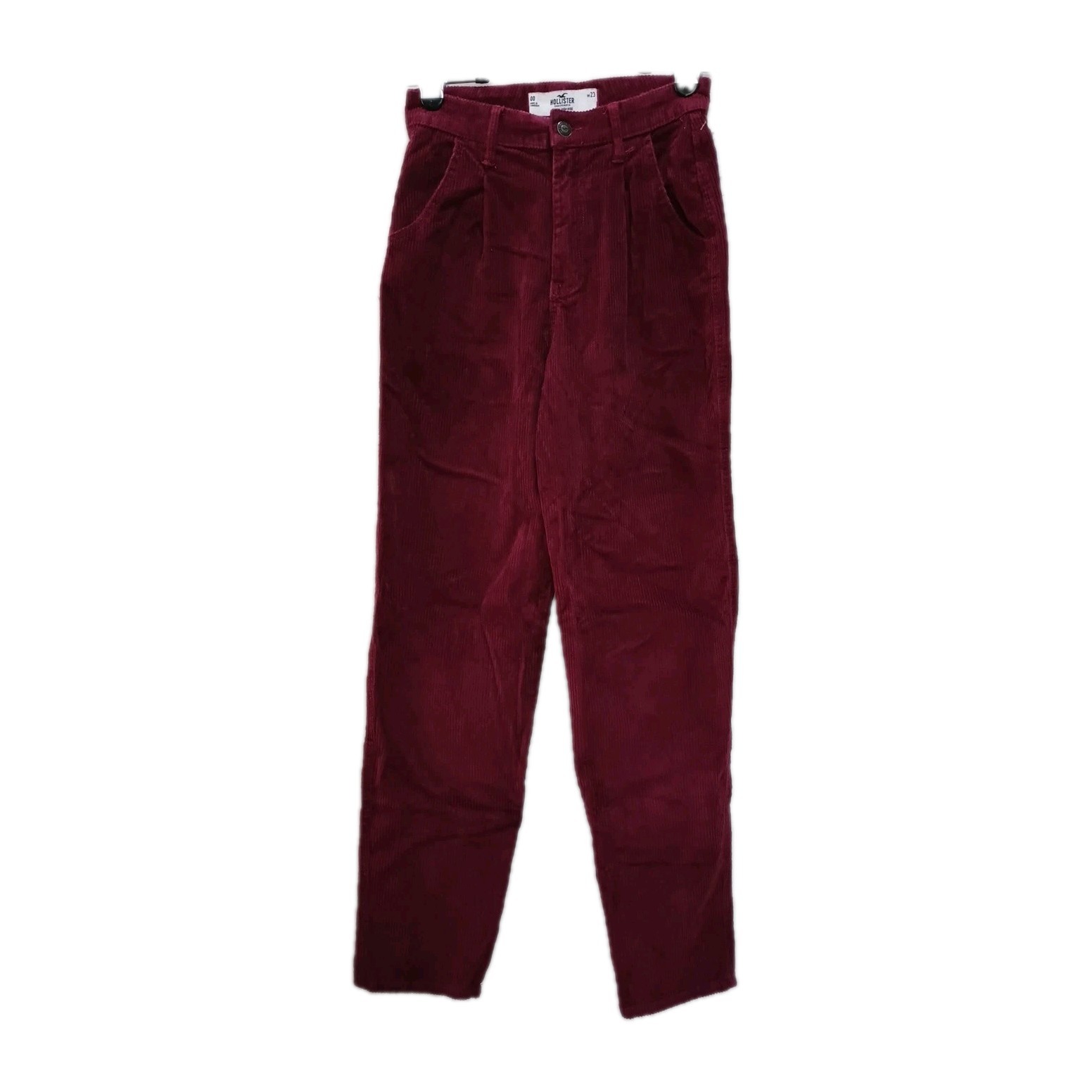 Hollister Ultra High Rise Corduroy Pants Burgundy Size 00 w23
