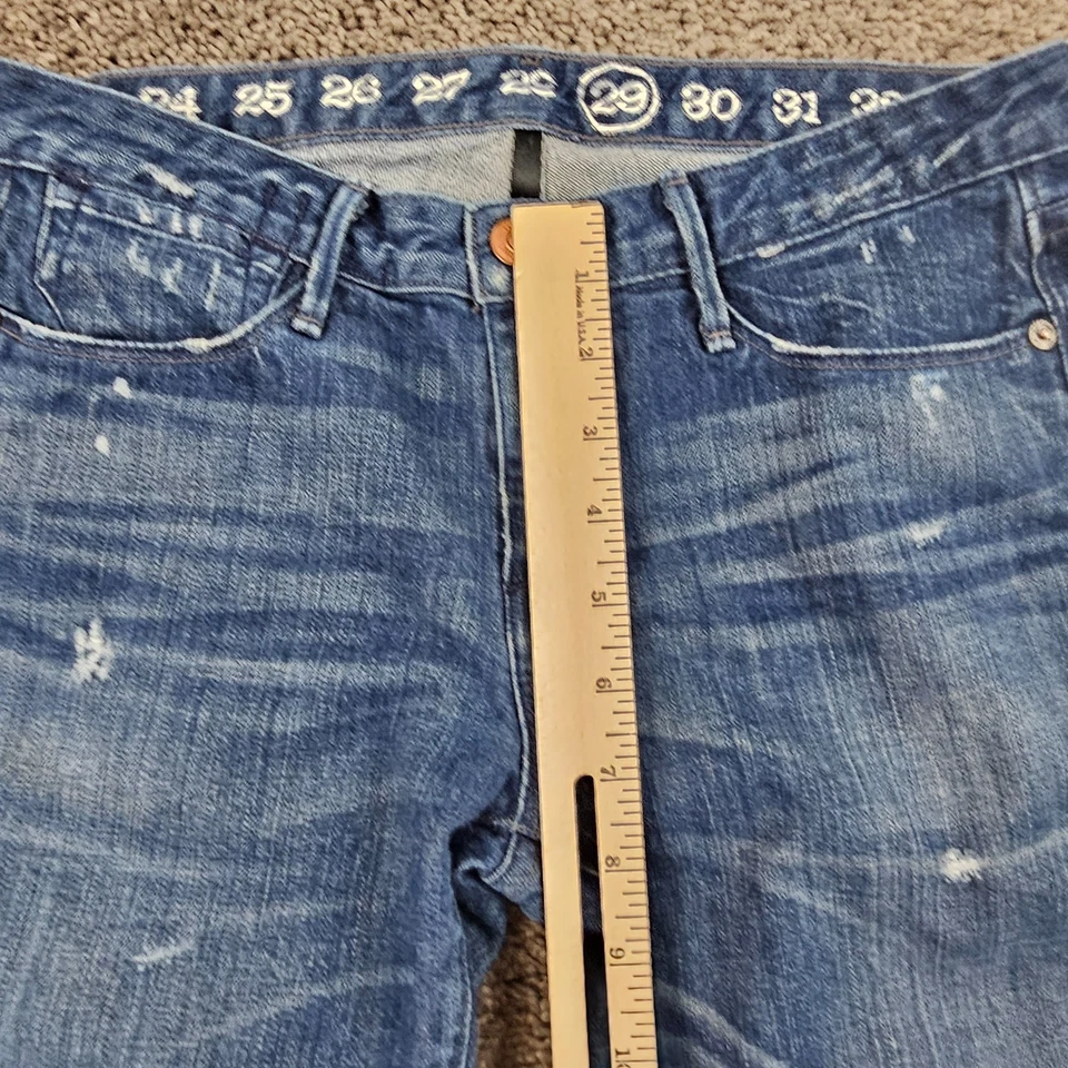 Jeans feminino Earnest costurado 29 skinny cintura baixa jeans desgastado stretch EUA 28x29 - Imagem 4 de 4