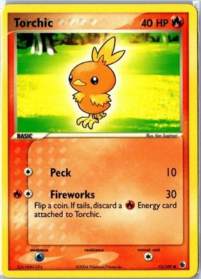 Pokemon Card - Torchic 73/109 Ruby & Sapphire Common Lightly Played