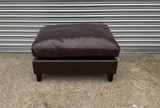 Laura Ashley Baslow Brown Leather Footstool