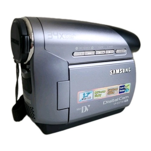 Samsung VP-D371W Handheld MiniDV Cassette Camcorder Silver - No Charger