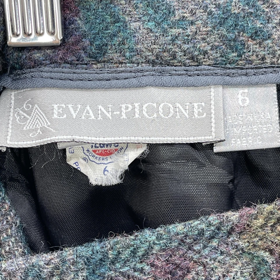 Vintage Evan Picone Wool Blend Skirt Women Union Floral Pockets USA 80s Size S - Image 3 of 4