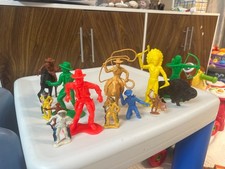 Vintage 5" Western Plastic Cowboys  Indians Lot MARX Tim Mee Toy Figures