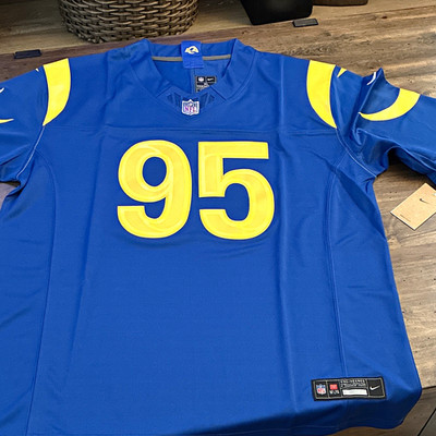 Men s XL Myles Garrett #95 Los Angeles Rams Blue/Yellow NFL Jersey