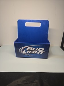 Vintage Bud Light Beer Condiment Caddy Bottle/Can Holder Blue Plastic 2009