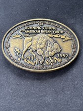 Vintage - Running Strong for American Indian Youth 1997 Buffalo Belt Buckle