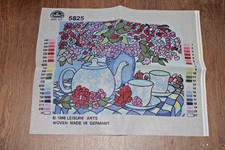 NEW Painted Needlepoint Canvas Leisure Arts 5825 TEA SET 15x11.5"