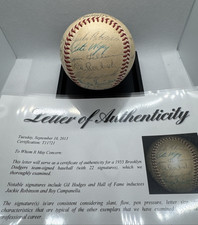 1955 Brooklyn Dodgers JACKIE ROBINSON Team SIGNED Baseball CAMPANELLA AUTO PSA