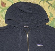 PATAGONIA Navy Blue Cotton Quilt Full Zip Hoodie Jacket XL