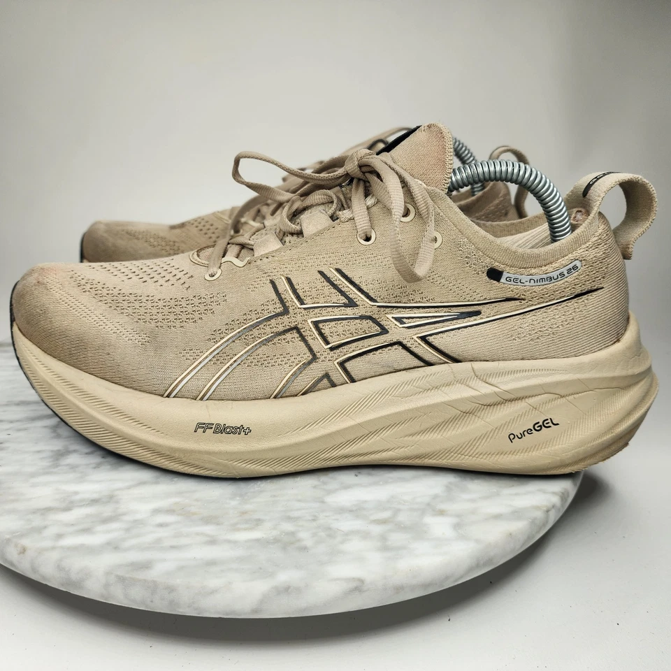 Zapatos para correr Asics Gel Nimbus 26 gris pluma negros para hombre talla 9 1011B794 Foto 3 de 4