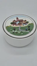 Vintage Design Naif by Villeroy & Boch 4" Scenic Art Trinket Box Decor Figurine