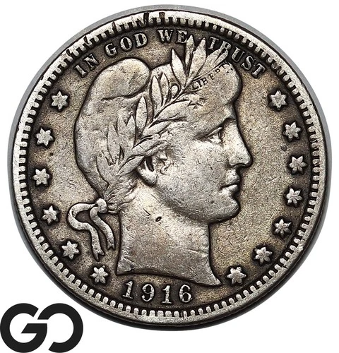 1916-D Barber Quarter