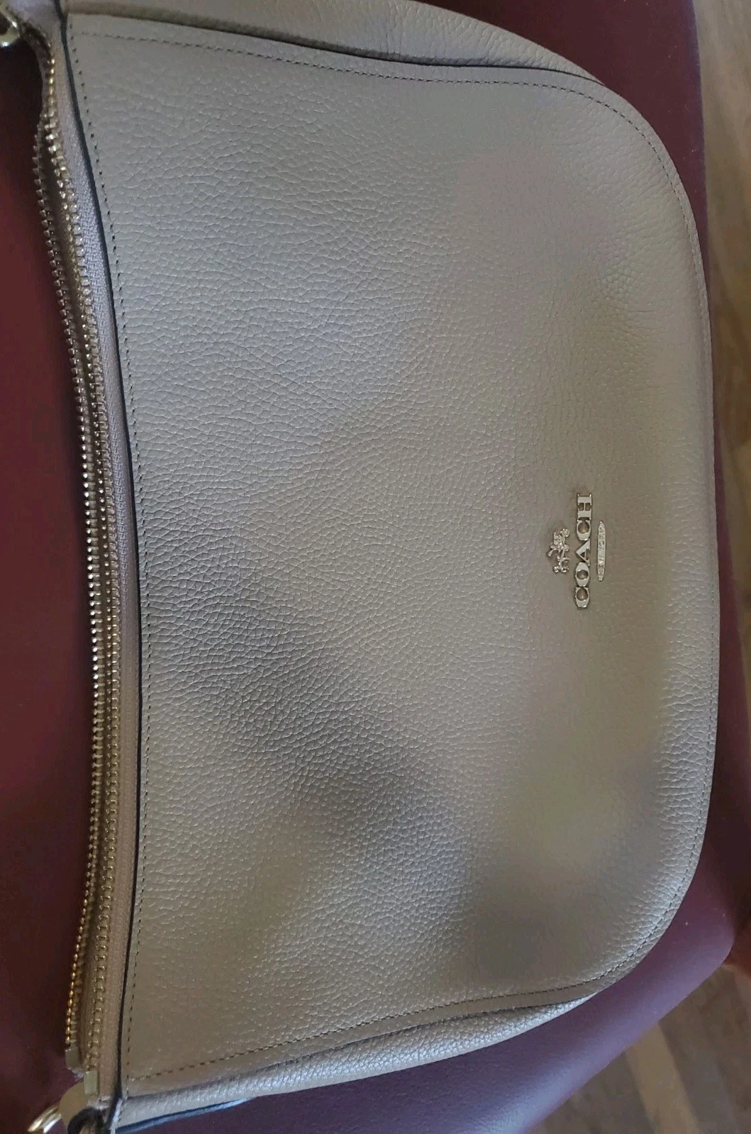 Borsa a tracolla Coach 56819 in pelle beige ciottolata quasi come nuova 10 5x6 5x2 5"