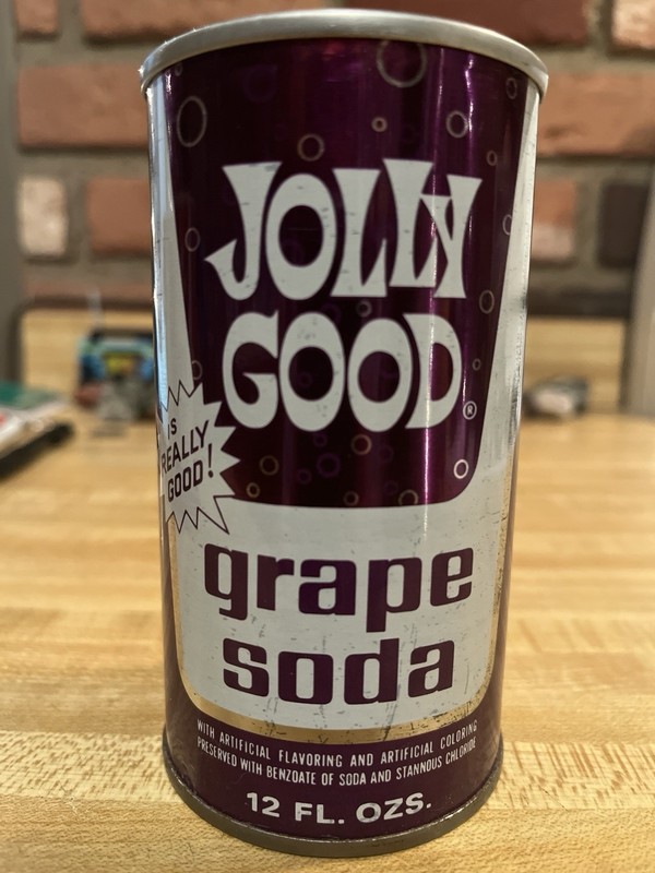 Vintage Jolly Good Grape Soda Can