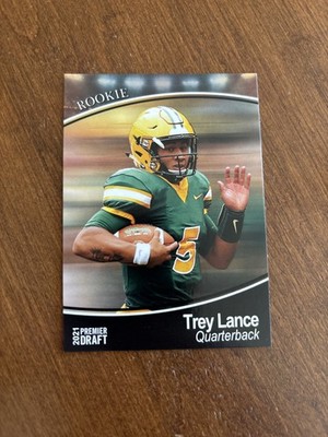 Trey Lance 2021 SAGE Premier Draft Rookie #5 49ers Cowboys Chargers Bison RC