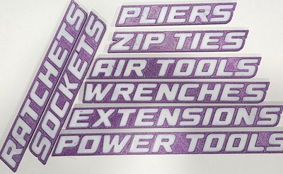 Personalized INVERSE TEXT Magnetic Toolbox Labels Custom High Quality ( 10 Pack)