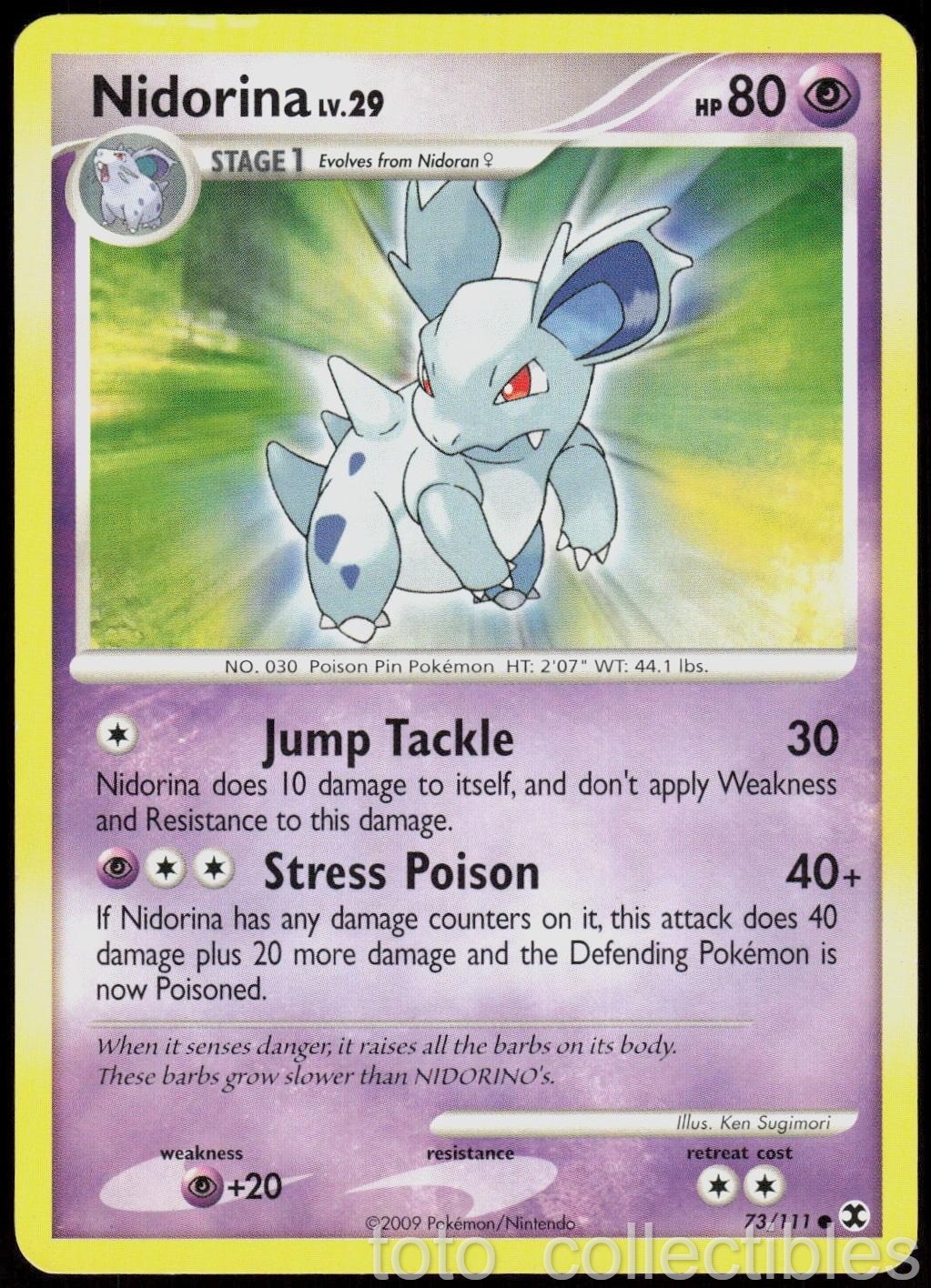 Nidorina 73/111 Common Rising Rivals Pokemon Moderately Played