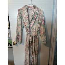 Vintage 90s Butter Mom Cottagecore FarmHouse Sears Floral Long Wrap Robe Medium