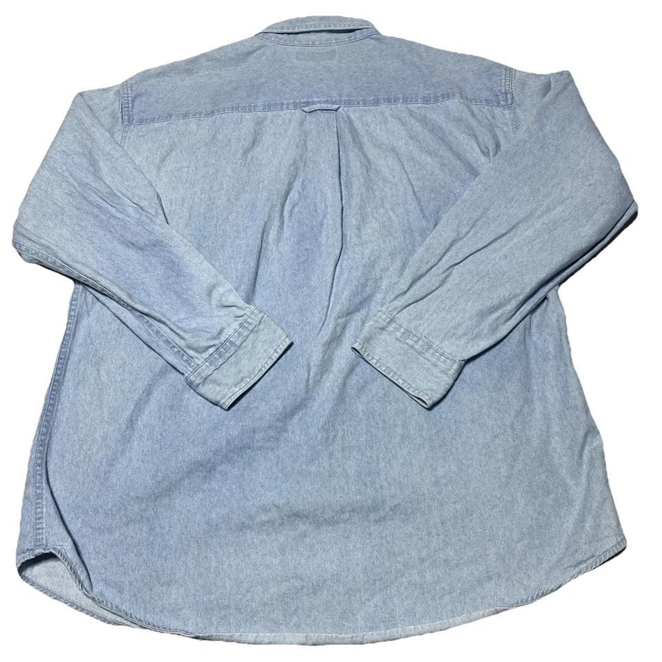 Camisa Artesana Para Hombres Grande Azul Ropa de Trabajo Herramientas Botón Llave Mecánica De Colección Foto 3 de 4