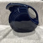 Fiesta Ware Large Disk Pitcher 7.25"tall, Cobalt Blue Ceramic, Mint Condition