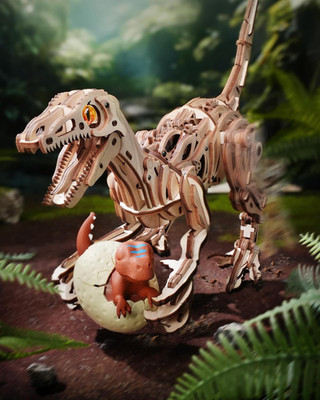 Walking Dinosaur Wooden Puzzle Model Kits 3D DIY Crafts for Adults & Teens 14+