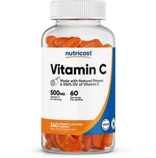Nutricost Vitamin C Gummies (500mg) 240 Gummies - Made With Natural Flavors