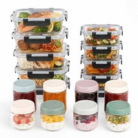 Frischhaltedosen EinmachgläSer MarmeladengläSer Meal Prep Boxen Deckel 18Er Set
