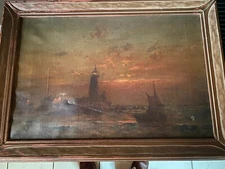 Antique Painting by Walter F.Lansil (1846 - 1925) Listed American  Artist