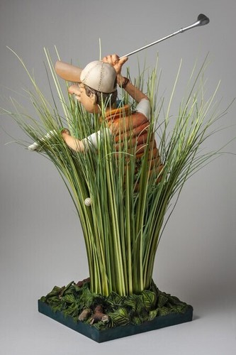 Statuina uomo Figura caricatura di Golfista Forchino figurina Comic Art 46 cm XL - Foto 2 di 9