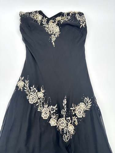 Y2K Cache Floral Beaded Dress Sz 10 - Picture 6 of 16