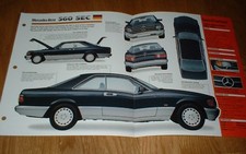 1987 Mercedes 560 SEC Original Imp Brochure Specs Info 87 560SEC