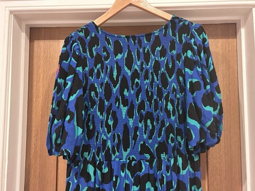 BNWT SCAMP & DUDE Bright Royal Blue, Turquoise & Black Tiered Maxi Dress UK 16 - Picture 5 of 14