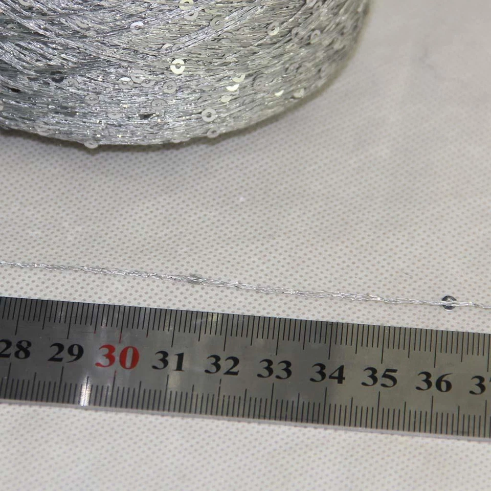 C Moda 1 Cono 500g Lentejuelas Brillantes Hágalo Usted Mismo Nylon Encaje Tejido a Mano Hilo de Ganchillo 01 Foto 2 de 4