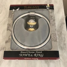 Tuscany Collection Brass/Chrome Finish Towel Ring - READ DESCRIPTION BELOW