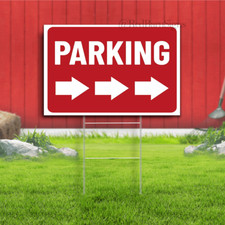 Parking Sign Lawn Yard Sign Single-Sided with metal H-Stakes