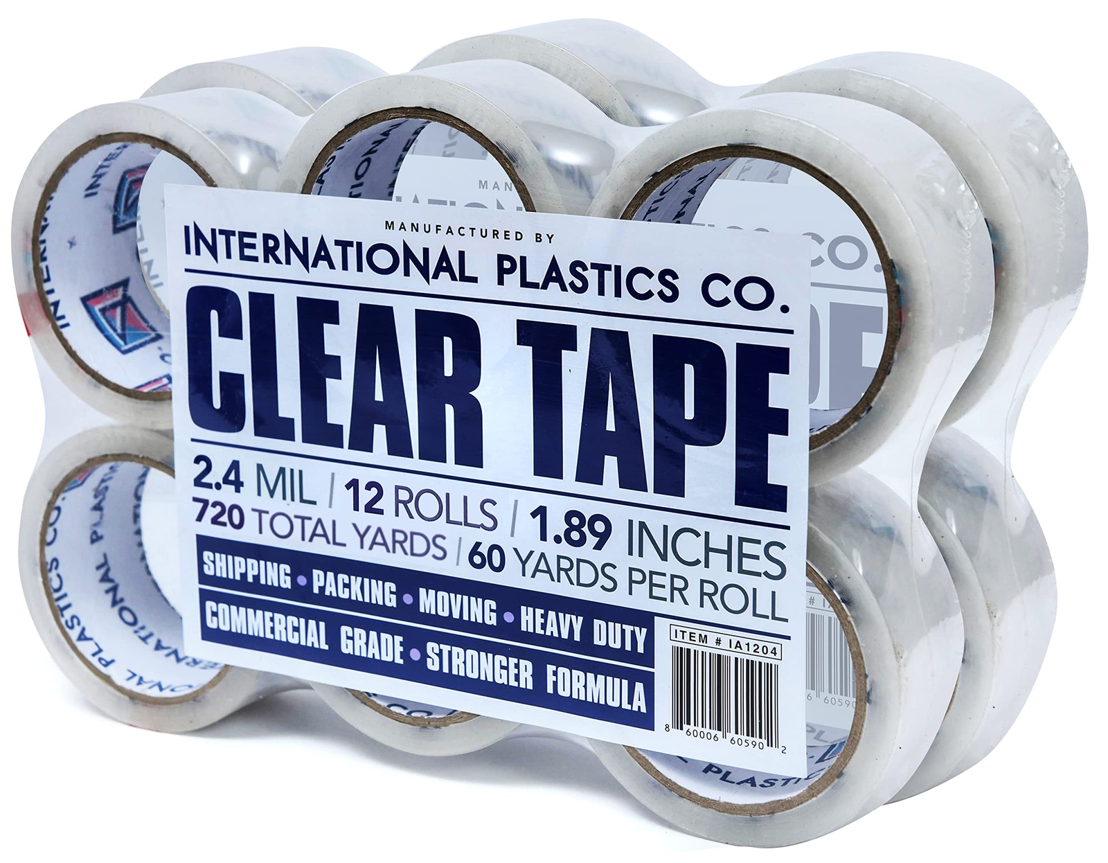 International Plastics Co. Heavy Duty Packing Tape Refill, 1.88 Inch x 60 Yar...