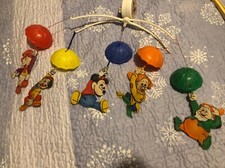 Vtg Works MICKEY MOUSE Wonderful World of Disney Musical Crib Mobile Dolly Toy