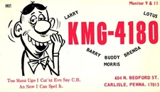 Carlisle Pennsylvania KMG-4180 QSL Radio Postcard