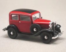WHITEBOX DIECAST 1/43 1935 OPEL P4 2-DOOR DARK RED/MAROON & BLACK WB151