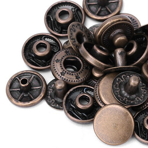 50 Set Pure Brass Snap Buttons Round Button Cloth Luggage Decor(12.5mm Bronze) - Picture 20 of 22
