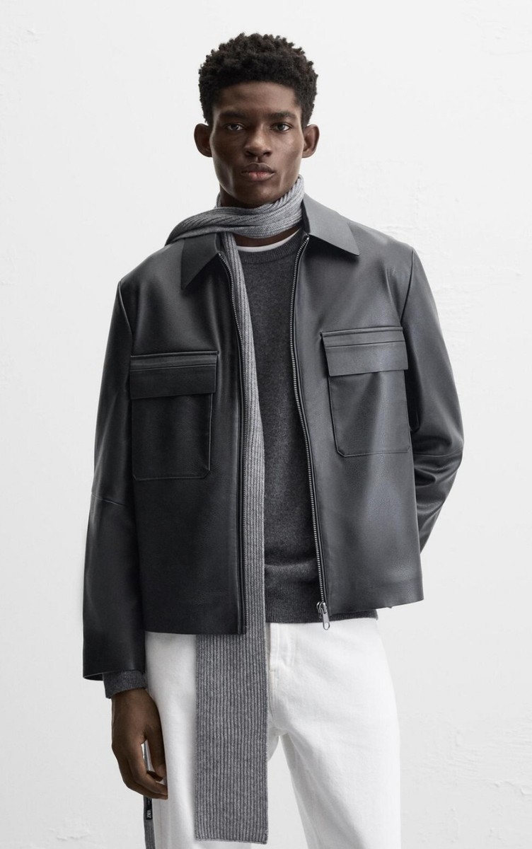 Faux Leather ZARA Man Men's Over Shirt Light Cool Classic