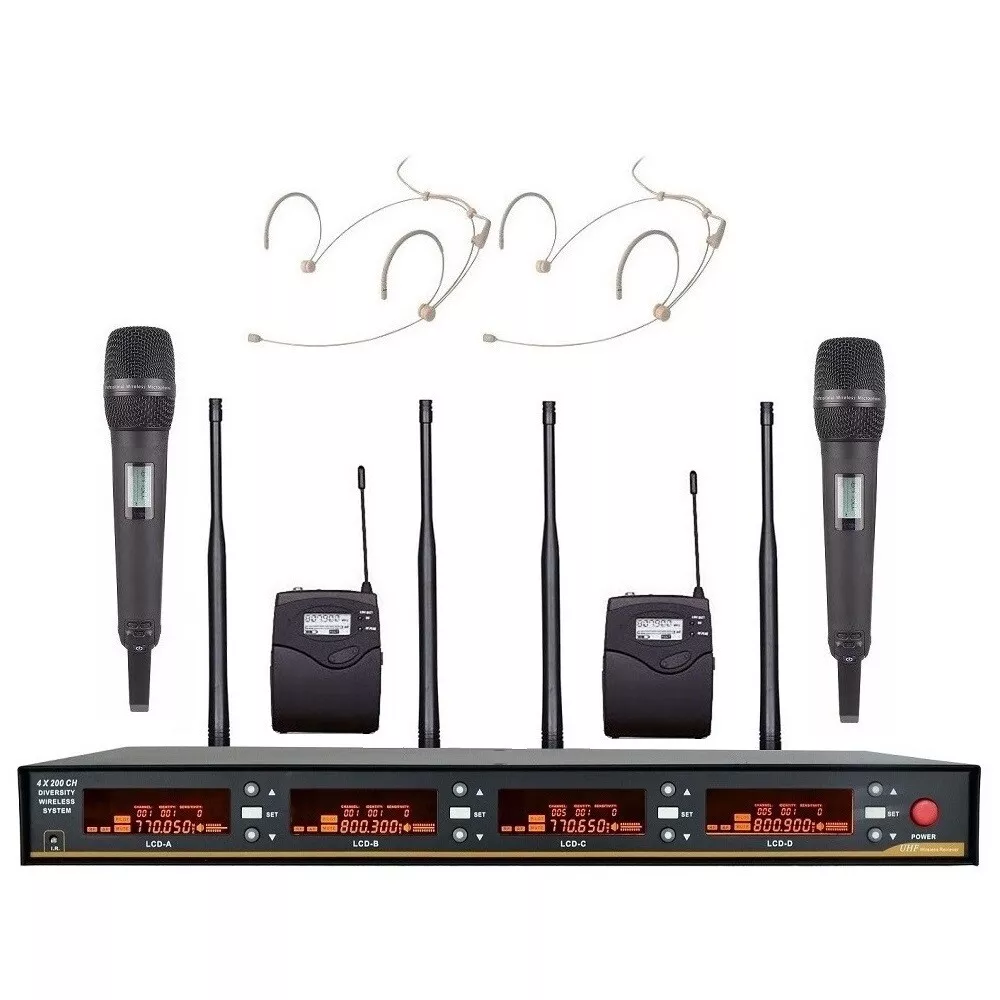 Pro Wireless Microphones Dual Handheld Beige Headset For Sennheiser Vocal Mics